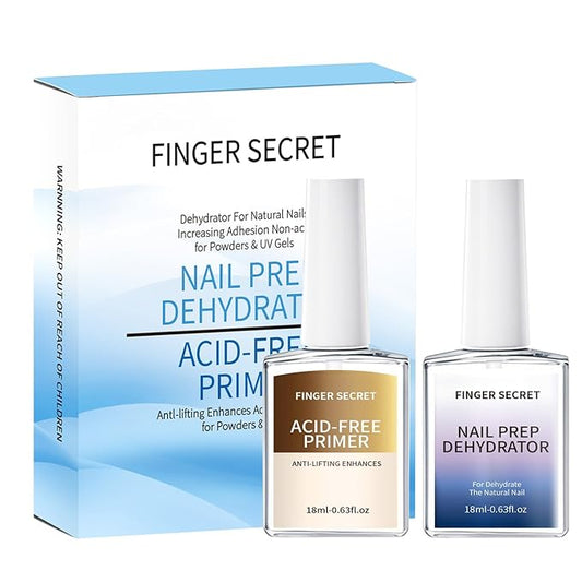 Acid-Free Primer and Nail Prep Dehydrator for Poly Gel Nail Kit Acrylic Nails Fast Dry Prep Kit for Design Art in Salon or Home Use 18ml