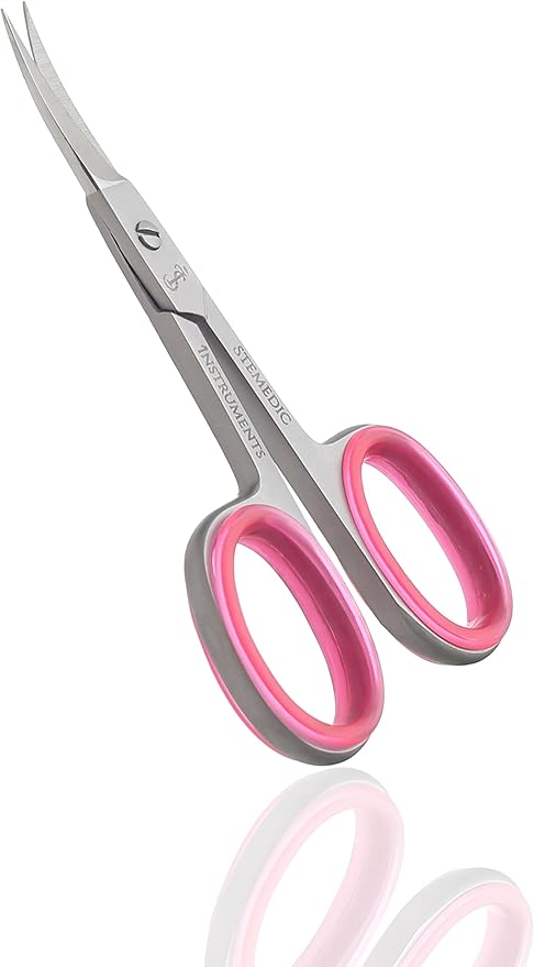 Nail Scissors Curved Eyebrow Scissors for Nail, Cuticle, Eyelashes, Nose Hair, Mustache and Beard - Manicure and Pedicure Small Scissors for Men and Women