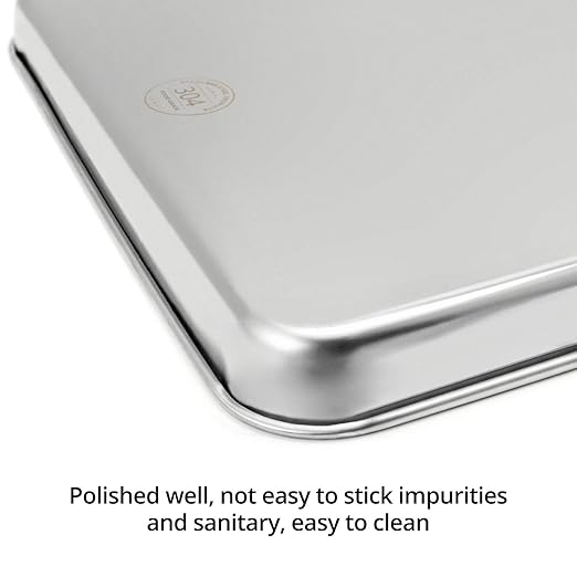QWORK Stainless Steel Surgical Tray, for Medical Instruments, Tattoo, Surgical Supplies, 15 3/4"×11-13/16"×15/16", Flat Bottom Tray