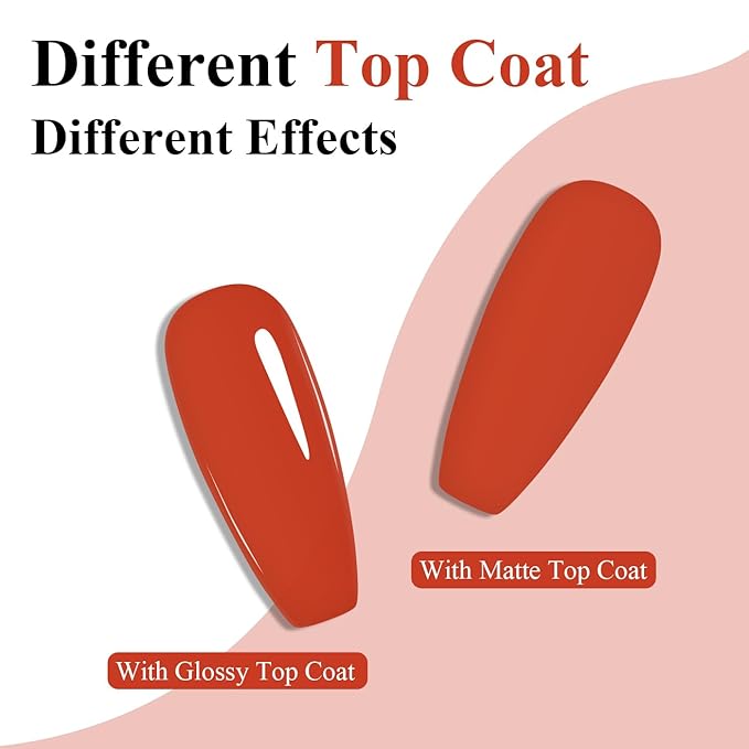 Imtiti Orange Gel Nail Polish, Orange Red Gel Polish High Gloss Soak Off UV LED Nail Gel Polish Red Maple Leaf Autumn Winter Gel Polish Nail Art Manicure Salon DIY Design Gel Nail Kit 10ML