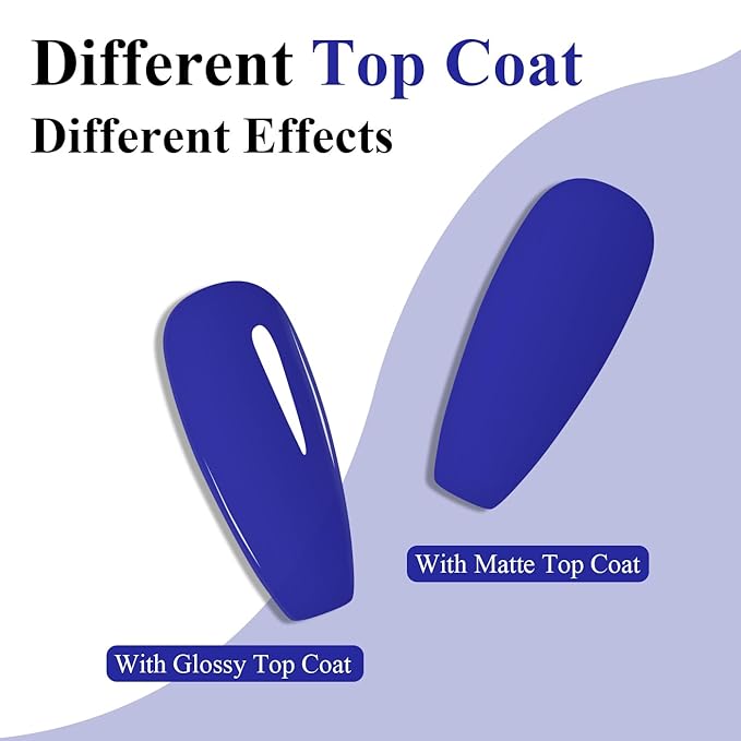 Imtiti Blue Gel Nail Polish, Navy Blue Gel Polish High Gloss Soak Off UV LED Nail Gel Polish Autumn Winter Gel Polish Nail Art Manicure Salon DIY Design Gel Nail Kit 10ML