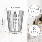 Stainless Cups, 10 oz Insulated Tumbler, 8 Pack Double Wall Unbreakable - Image 2