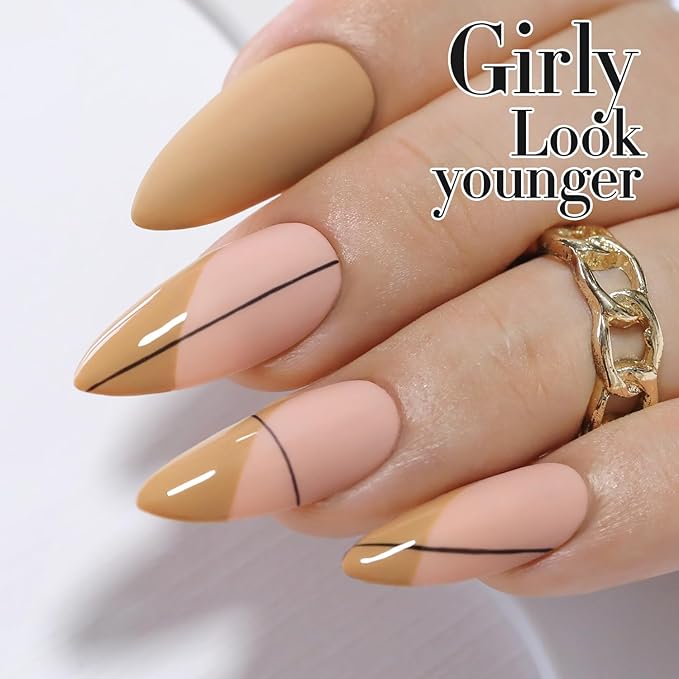 Double Rhythm Gel Polish 15ML Jelly Sheer Pastel Light Milky Color Pearl White Bottle 1 PC 0.5 OZ Full Size Nail Art Salon at Home (Deep Beige-D1442)