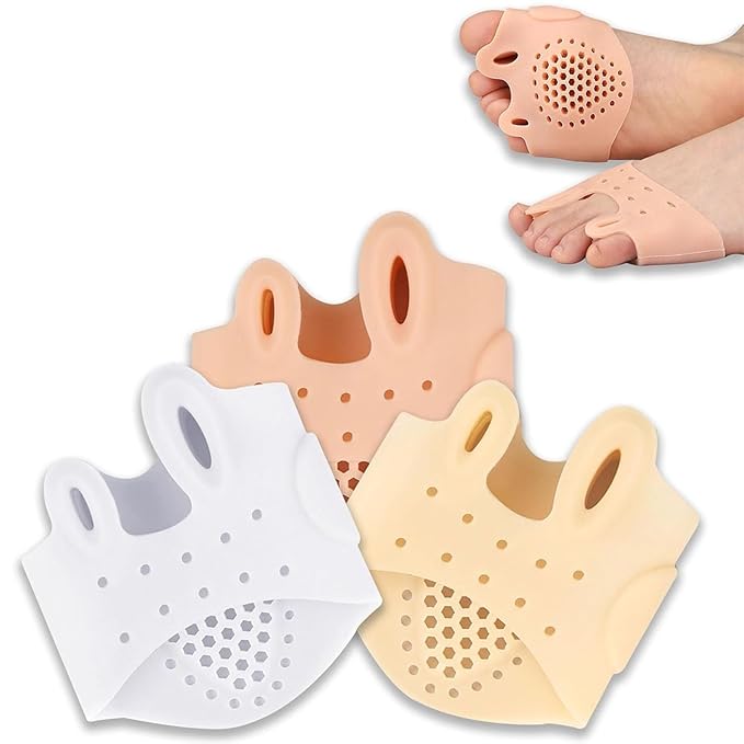 Silicone Toe Separators- Toe Separator for Women, Hallux Valgus Relief - Toe Straightener & Spacer for Women & Men (Multicolored-3PCS)