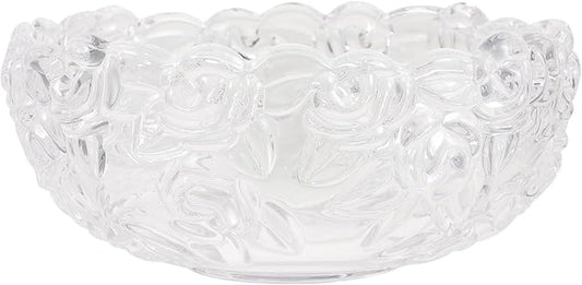 Housoutil Glass Nail Soaking Bowl, Manicure Soaking Bowl for Fingernail Toenail Caring Polish Removal, 12.5x12.5cm