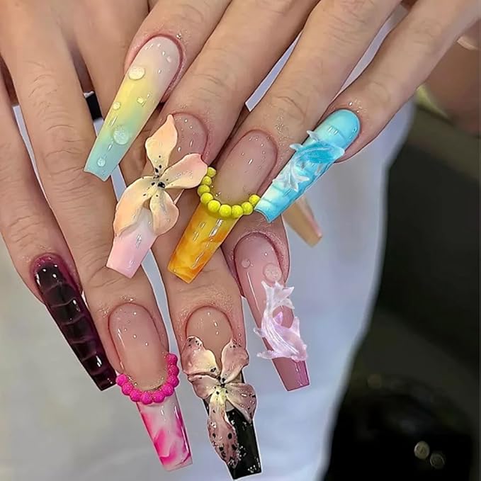 100PCS Beach Nails Charms, Summer Ocean Series 3D Resin Nail Rhinestone Mixed Dolphin Nail Gem for Women Girls Manicure DIY Crafts Accessories