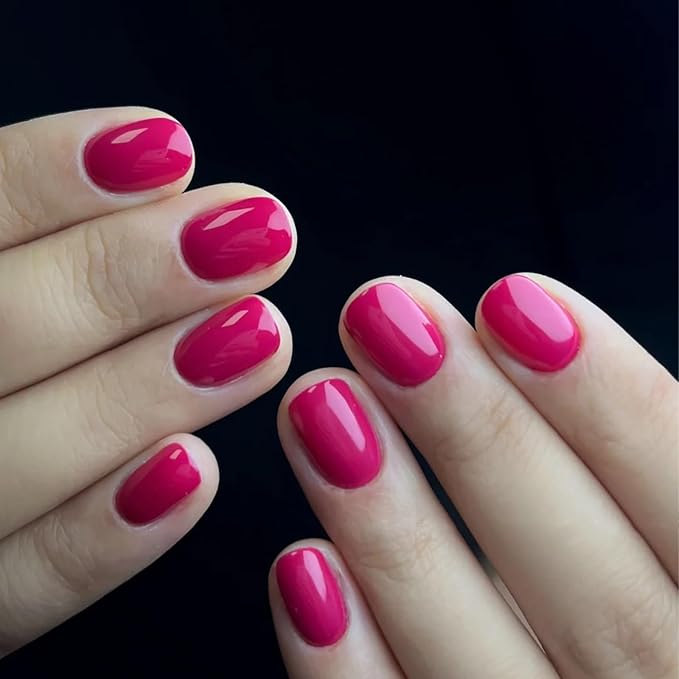 COSMOO 15ml Hot Pink Quick Dry Nail Polish, Neon Pink Vegan Chip-Resistant Long-Lasting Nail Lacquer for Nail Art Varnish, 0.45 fl oz