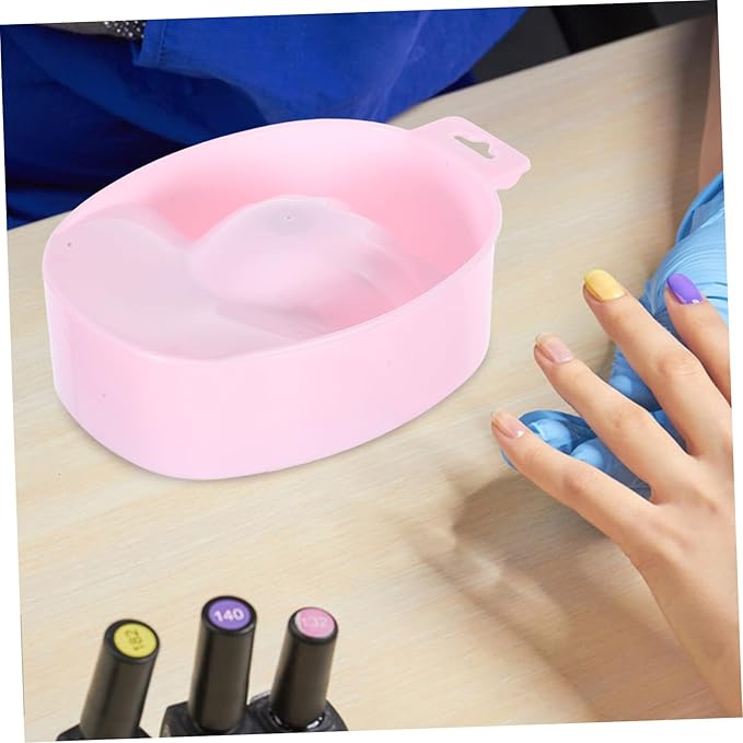 1pc Rectangular Soaking Bowl for Nail Care Pink Single-layer Manicure Tool for Easy Cuticle Treatment and False Nail Removal Home and Salon Use