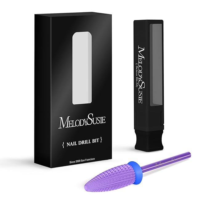 MelodySusie Typhoon Nail Drill Bits, 3/32'' Carbide Tungsten Multi-function Bits, Fast Remove Acrylic or Hard Gel for Manicure Pedicure Salon Professional or Beginner, Purple, Medium