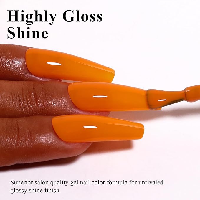 Imtiti Gel Nail Polish - 0.5 Fl Oz Pumpkin Orange Gel Polish, LED U V Soak Off Fall Winter Gel Nail DIY Art Starter Kit for Women & Girls
