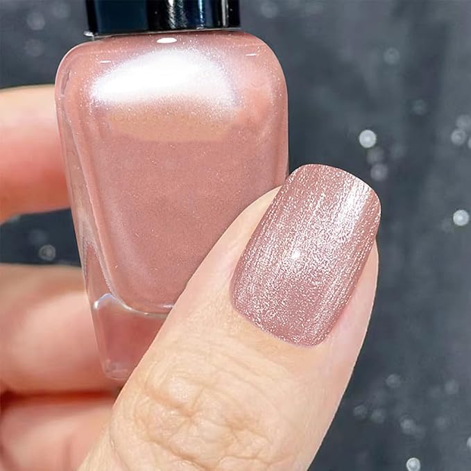 COSMOO Mermaid Pearl Nail Polish Pink Aurora Effect Nail Polish, Fast Drying & Long Lasting, Trendy DIY at Home Nail Gift