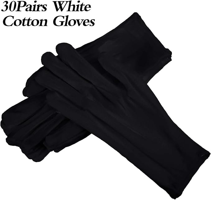 SATINIOR 60 Pcs Cotton Glove Stretchy Work Glove Reusable Mitten for Men Women Hand Dry Art Coin Handling Jewelry