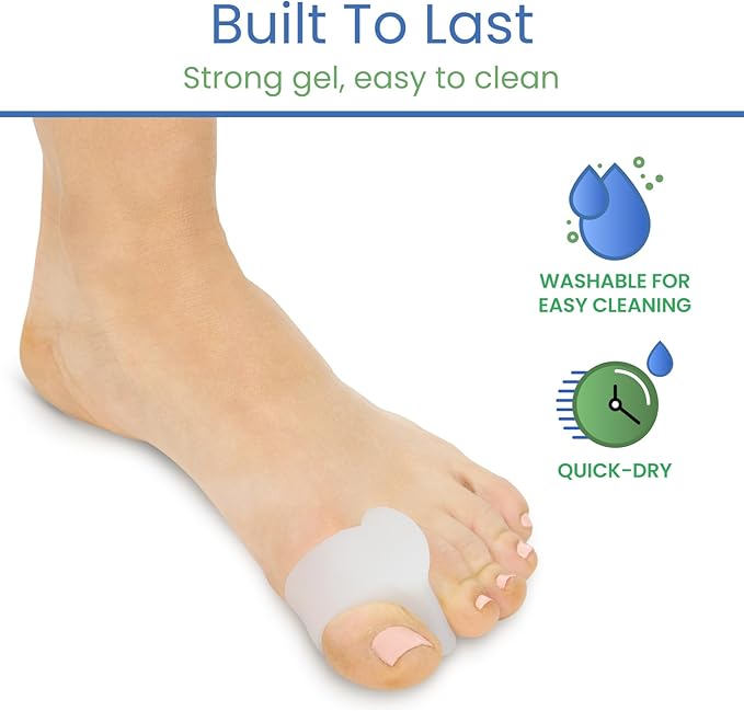 VIVEsole Toe Spreaders for Feet (8 Pack) - Silicone Spacers for Women & Men - Gel Separators for Bunions, Overlapping Toes, Pain Relief - Orthotic Dividers for Athletes, Alignment & Corrector