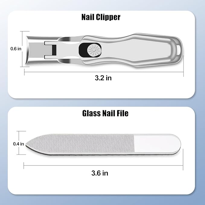 Heavy Duty Nail Clippers for Men with Catcher, Toe Nail Clippers for Thick Nails, Wide Opening, Self Collecting, Ultra-Sharp and Durable EDC Fingernail Toenail Clippers for Men and Women
