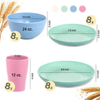 Wheat Straw Dinnerware, Wheat Straw Plates and Bowls Sets Dishwasher Safe - Image 4