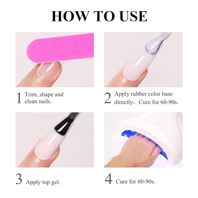 Imtiti Rubber Base Gel Polish, 15ML Nude Pink Color Base Gel For Nails Builder Gel Sheer Jelly Strengthener For Starters DIY Nail Art Soak Off UV LED
