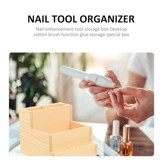 FRCOLOR Nail Drill Bits Holder Stand Display Organizer with Holes Transparent Storage Box for Nail Art Polishing Grinding Drill Bit (As Shown 1)