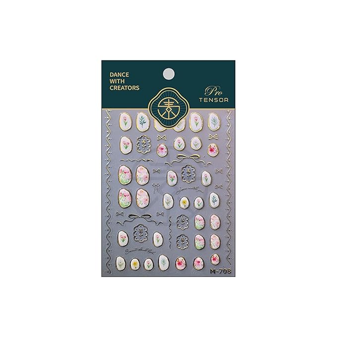 Flower Nail Art Stickers Decals 5D Embossed Jelly Flowers Nail Decals 1PCS Hot Stamping Tulip Gold Edge Rose Bow-knot Lily Leaf Flower Design Nails Adhesive Stickers for Women DIY Nail Art Decorations