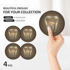 Tooth Dentistry Dental Coasters Set of 4, Absorbent Ceramic Drink Coasters Cup - Image 3