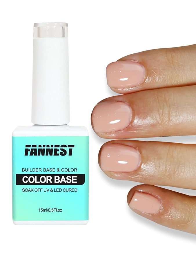 Nude Pink Gel Nail Polish, Summer French Manicure Varnish Curing, Hema Free Rubber Base Builder Gel, French Tips Base Colors Nails Strengthener Soak Off Gift for Womens (Nude Pink)