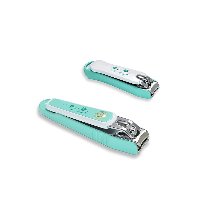 PAFASON Ultra Sharp Stainless Steel Nail Clipper Trimmer Cutter Set with Built-in Nail Catcher & Nail File 2 Pack Fingernail & Toenail Clippers for Men & Women