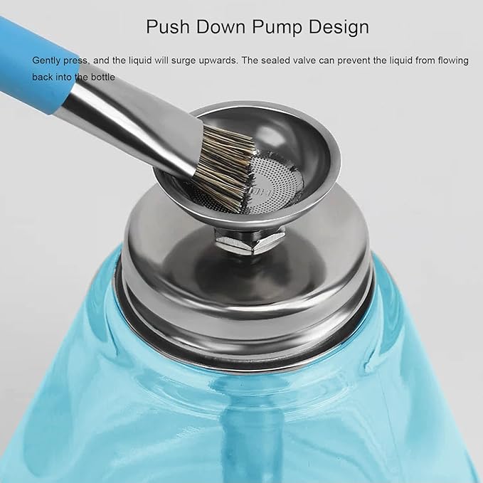 5 Oz/ 150ml Glass Push Down Pump Dispenser Bottle With Cap Push Down Glass Empty Pump Dispenser for Alcohol Makeup Clear Refillable Bottle Hand Pumping Press Container