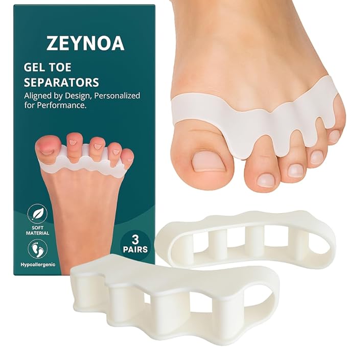 6 Pcs Silicone Toe Separators & Toe Spacers for Men & Women Gel Toe Separators for Overlapping Toes Bunions & Bent Toes Toe Spreader & Toe Stretcher for Alignment, Pain Relief Balance & Relaxation