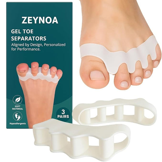 6 Pcs Silicone Toe Separators & Toe Spacers for Men & Women Gel Toe Separators for Overlapping Toes Bunions & Bent Toes Toe Spreader & Toe Stretcher for Alignment, Pain Relief Balance & Relaxation