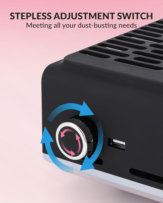 BAOSHISHAN Nail Dust Collector, Professional 100W Nail Vacuum Dust Extractor with Reusable Filter, Nail Tech Vacuum Dust Fan Perfect for Salon Home Use