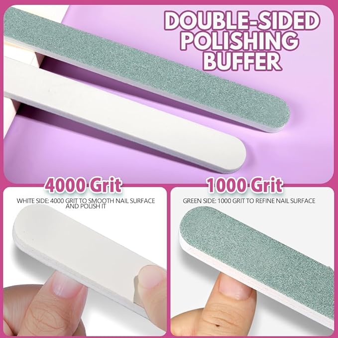 18PCS Nail Files and Buffers Set, Professional Manicure Tools Kit, Nail Buffer Block & 100/180 Grit Nail File, 7 Way Nail File & Double Side Nail Polishing Buffer, Nail Files Emery Board and Brush