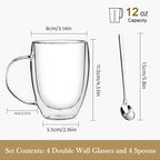 Double Wall Glass Coffee Mugs, Glass Coffee Mugs - Image 4