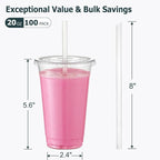 AOZITA 20 oz Clear Plastic Cups - Image 2