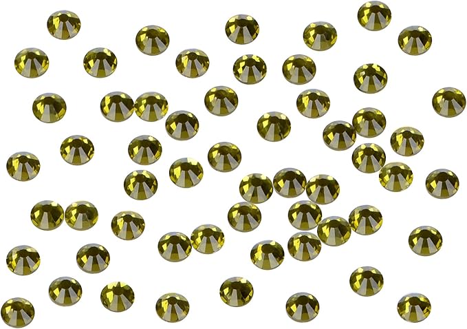 2880PCS Art Nail Rhinestones Non Hotfix Glue Fix Round Crystals Glass Flatback for DIY Jewelry Making with one Picking Pen (ss5 2880pcs, Olivine)
