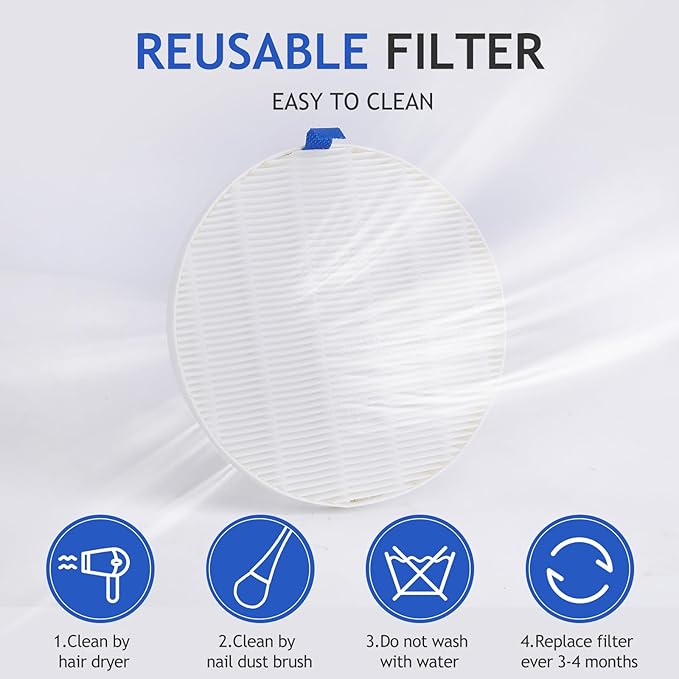 BQAN Nail Dust Collector, 80W Powerful Adjustable Extractor with Brush and 2 Reusable Filters, Nail Vacuum Dust Collector for Acrylic Gel Nail Polishing, Salon & Home