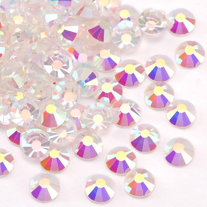 Novani Crystal Rhinestones, Flatback Loose Gemstones 1440pcs Glass Rhinestones for Clothes Shoes Crafts Makeup Nail Art and DIY Decorations(SS8, Transparent)
