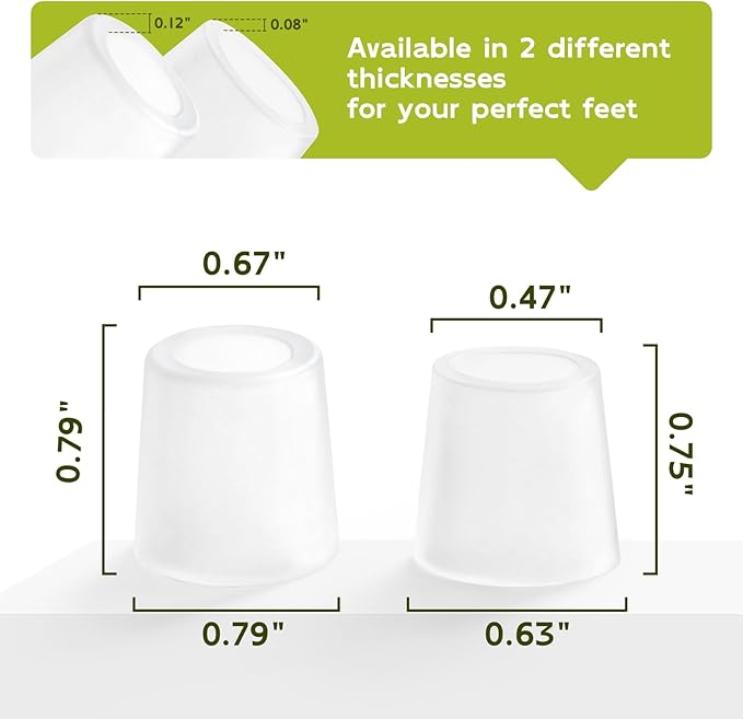 Bukihome Silicone Toe Protectors – Silicone Open Pinky Toe Sleeves for Hammer Toes, Corns, Calluses, Blisters – Soft Gel Protector Toe Cushions for Pain Relief - 12 Count (6 Thick +6 Thin)