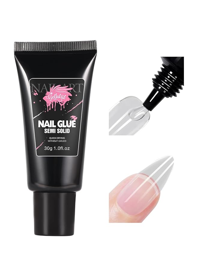 30ML Strong Nail Glue for Press On Nail Tips, Glue Gel for False Nails Fake Acrylic Nail, Upgraded Quick Drying, No Lamp Needed, Long Lasting