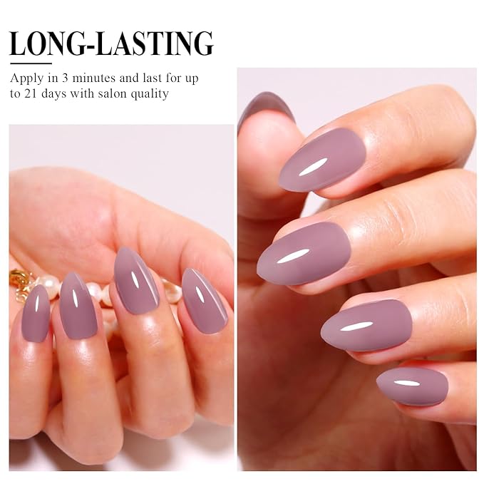 Imtiti Jelly Gel Nail Polish, 15ML Light Purple Sheer Jelly Gel Polish Soak Off LED UV Nail Gel Polish Mauve Chiffon Translucent Gel Nail Polish Nail Starter Manicure Salon Nail Kit