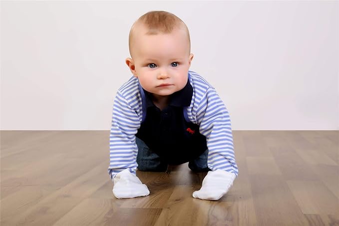 ScratchSleeves | Baby Boys' Stay-On Scratch Mitts | Stripes