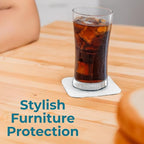 BLACK+DECKER Square Coasters Set of 4, Water-Resistant | Flexible Durable 4" - Image 4