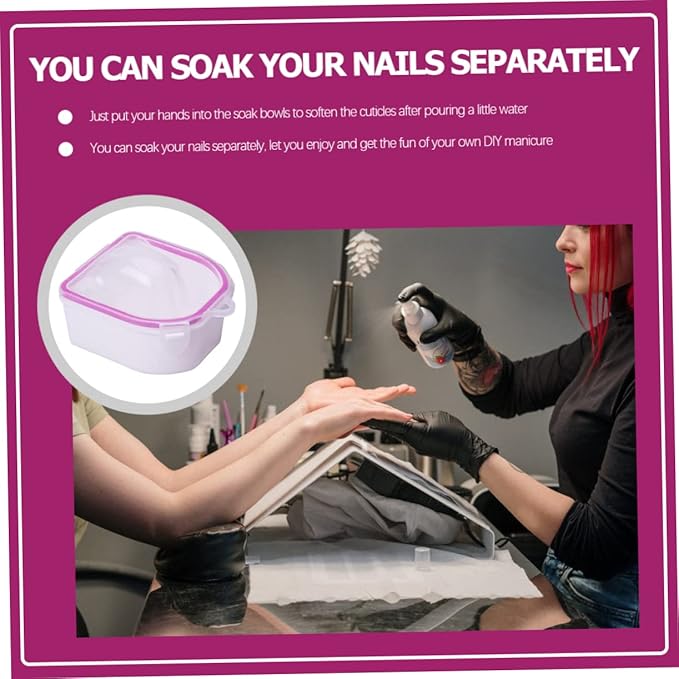 2pcs Nail Soaking Bowl for Nail Polish Gel Dual Soaking Bowl for Manicure Art Supplies Safe Acrylic Material