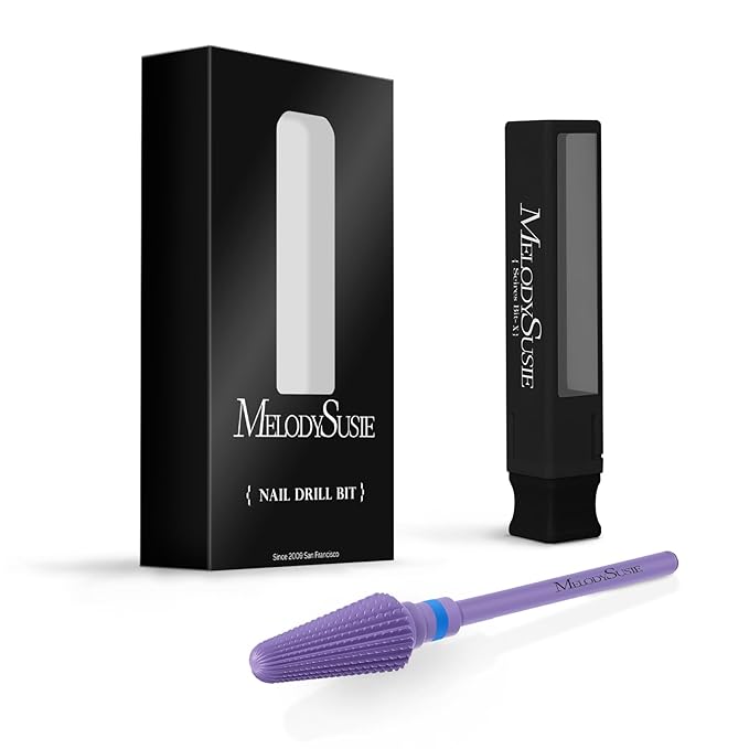 MelodySusie Professional Tornado 3/32'' Nail Drill Bits, Carbide Tungsten Multi-function Bits, Suitable for Manicure Pedicure Cuticle Gel Polishing, Salon Bits, Series Bit-X, Purple, Medium