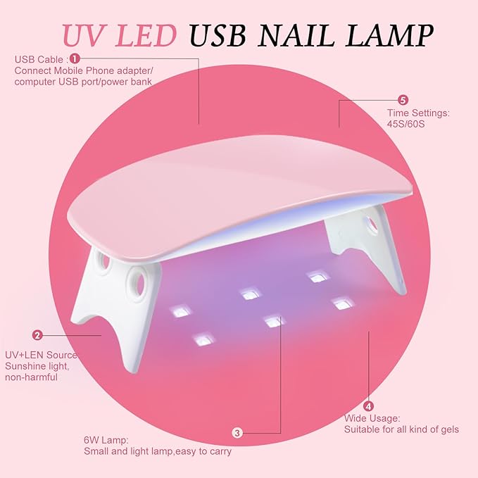 Acrylic Nail Kit with Drill with U V Light Clear/White/Pink Acrylic Powder Professional Nail Kit for Beginner with Everything 100PC Tips Brush Starter DIY Home Salon