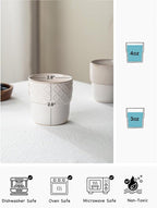 Espresso Cups Set of 2, 4oz Espresso Shot Cups, Mini Coffee Mugs Farmhouse Decor - Image 5