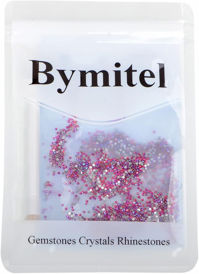 2880PCS Art Nail Rhinestones Non Hotfix Glue Fix Round Crystals Glass Flatback for DIY Jewelry Making with one Picking Pen (ss3 2880pcs, Siam AB)