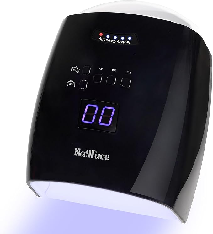 Cordless UV LED Nail Lamp, 66W Rechargeable Gel Nail lamp, Cordless UV Light for Gel Nails with Auto Sensor & 5 Timer for Home & Salon (Black)