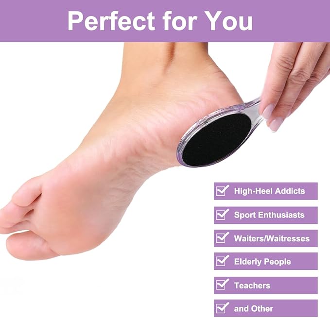 Foot Brush and Pumice Stone - 4 Pack Foot Brush Scrubber for Shower 4 in 1 Pedicure Foot File Exfoliator for Foot Care - Purple and Blue