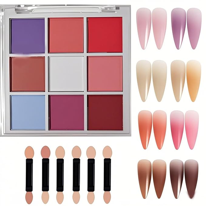 9 Color Nail Pigment Powder Set for Vibrant Ombre,Glitter Nail Art DIY Manicure Accessories Kit with Long-Lasting Shades