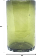 Solid Olive Green 14 oz Drinking Glasses, Recycled Glass, Toxin-Free - Image 9