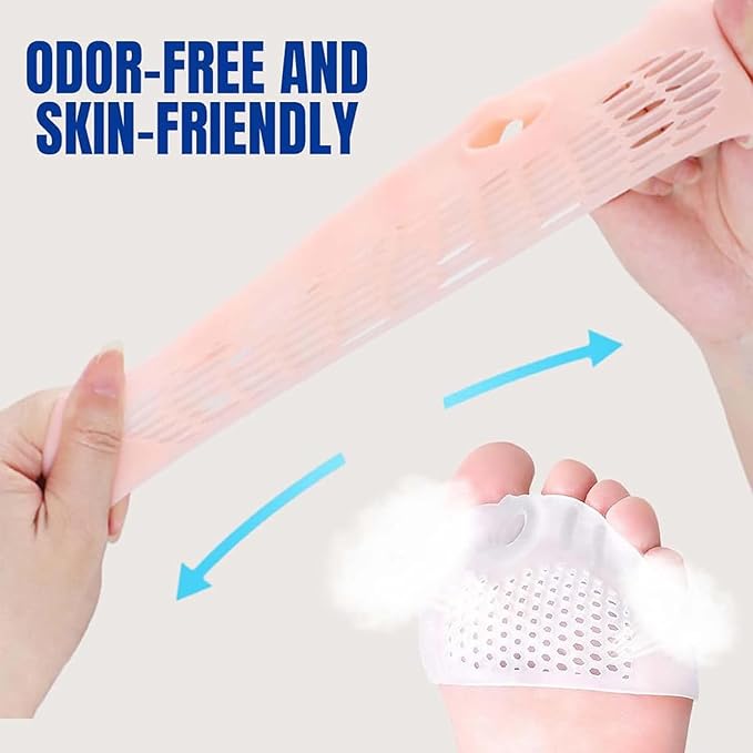 2 Pairs Silicone Toe Separators, Bunion Corrector Cushion, Metatarsal Pads, Ball of Foot Cushions, Breathable Soft Gel Foot Cushions for Men Women Straighten Overlapping Toes, Realign Crooked Toes